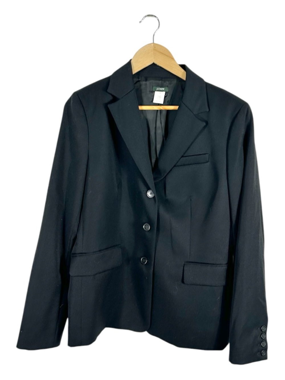 J.Crew 100% Wool Black Blazer Jacket Made in Japan Size 12